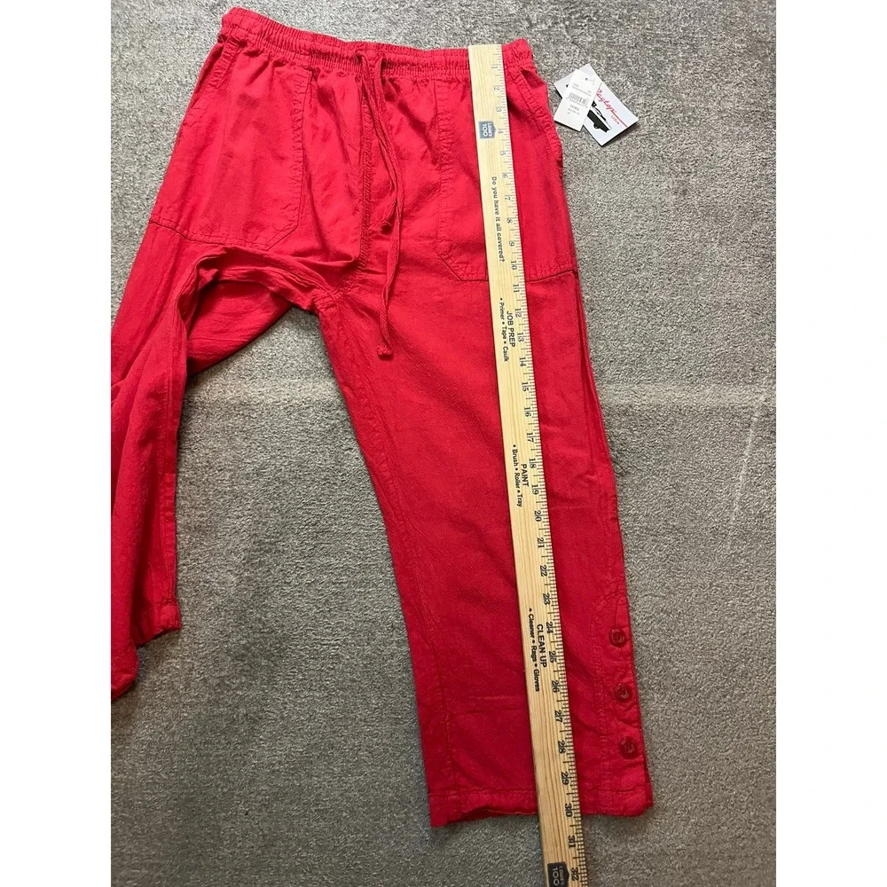 Vintage Ragtop USA Red Cotton Drawstring Pants Y2K Women Small